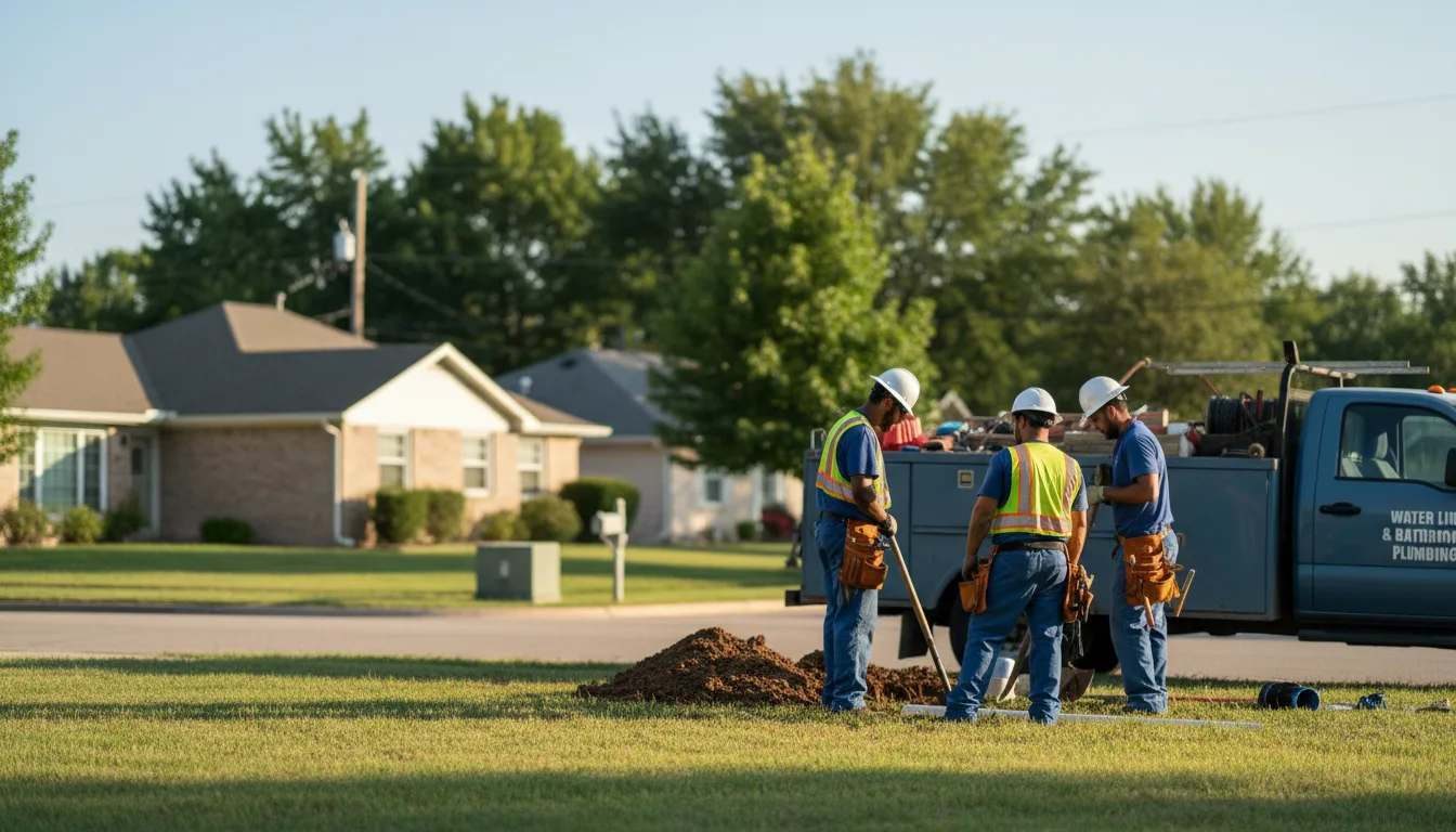Residential water line and bathroom plumbing service in Matlock, IA